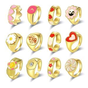 NWT Wool + Pepper Co. Set of Statement Rings (12)